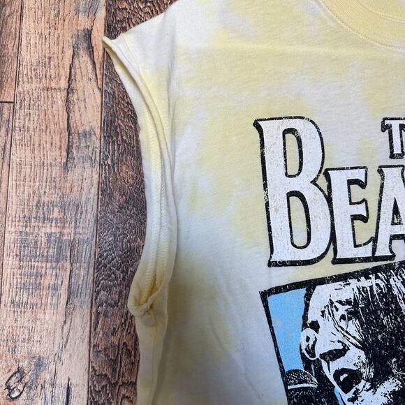 Beatles Yellow Acid Washed Let It Be Tank Top Womes Size Small - Picture 2 of 4